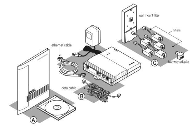 Image shows Westell modem